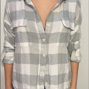 light blue and white flannel
